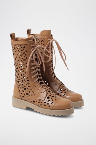 Bottines en cuir - Marron - Marron