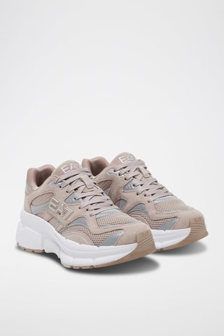 Baskets - Taupe - EA7 - Blanc et gris