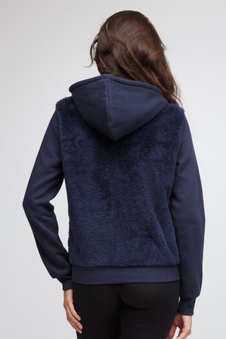 Sweat à capuche bi-matière - Bleu marine - Emporio Armani - Bleu