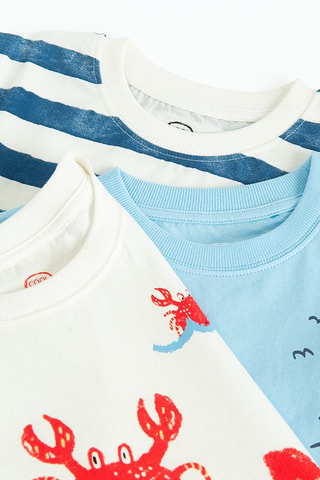 3 t-shirts - Bleu et blanc
