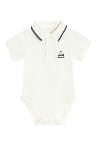 Body-polo et pantalon - Blanc