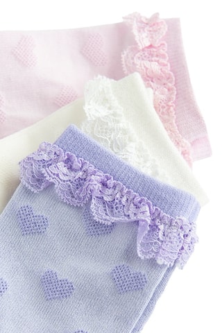 3 paires de chaussettes - Ecru et violet clair