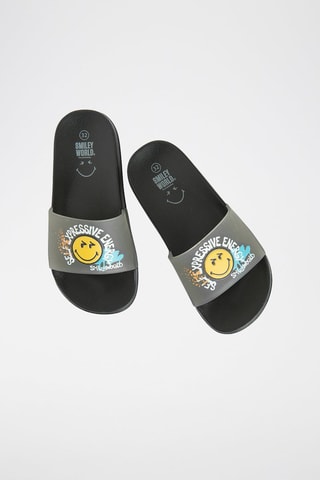 Mules Smiley - Noir et jaune