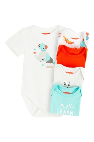 5 bodys - Blanc et orange