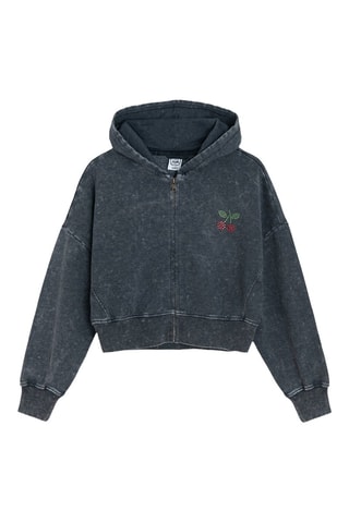 Sweat à capuche - Noir chiné