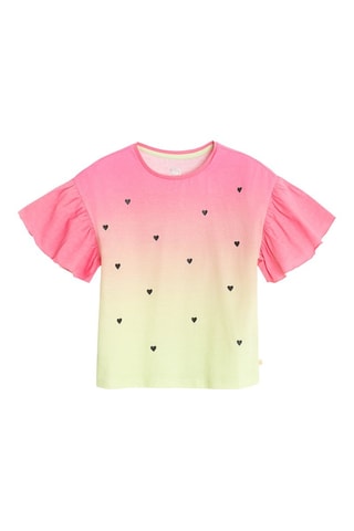 T-shirt dip and dye et cycliste - Rose