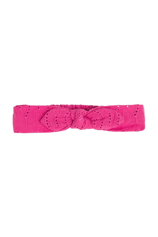 Robe et bandeau en broderie anglaise - Fuchsia