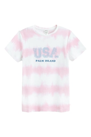 T-shirt dip and dye - Blanc et rose