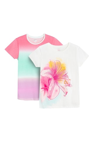 2 t-shirts - Blanc et fuchsia