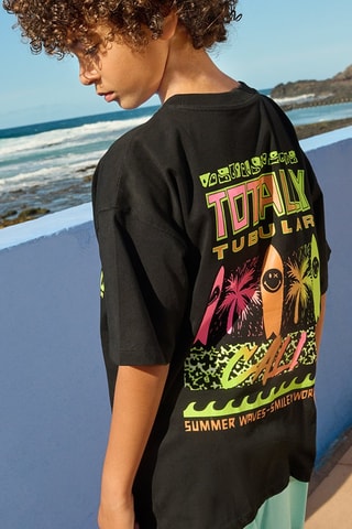 T-shirt Smiley World - Noir