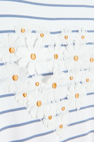 Robe trompe-l’œil - Blanc et orange
