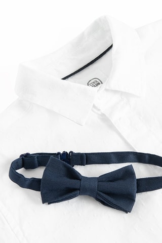 Chemise et nœud papillon - Blanc et bleu marine