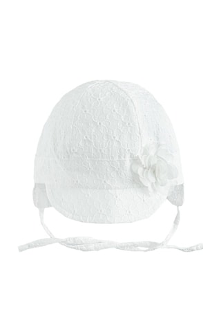 Casquette en broderie anglaise - Blanc