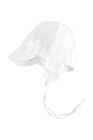 Casquette en broderie anglaise - Blanc