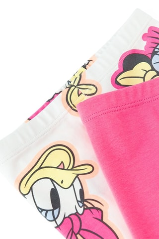 2 leggings Minnie et Daisy Disney - Blanc et fuchsia