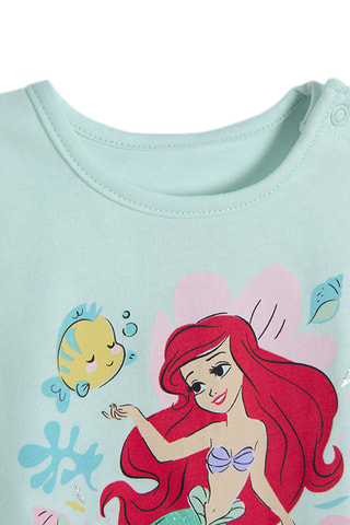 T-shirt Polochon et Ariel La petite Sirène Disney Turquoise