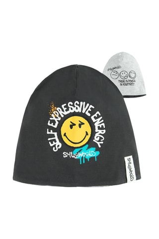 Bonnet réversible Smiley - Gris