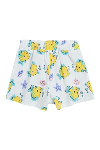 2 shorts Polochon et Ariel La petite Sirène Disney Blanc et rose