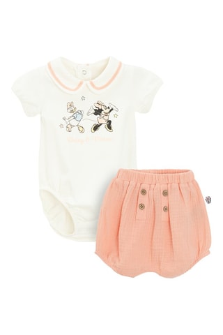 Body et bloomer Minnie et ses amis Disney - Ecru et saumon