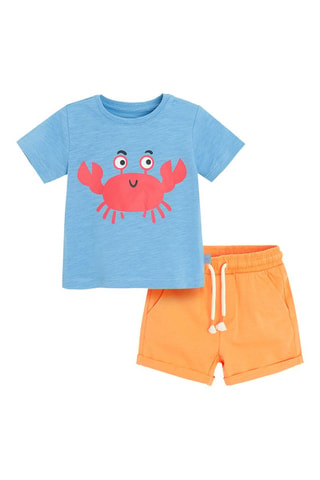 T-shirt et short - Bleu cobalt et orange