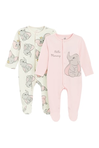 2 grenouillères Dumbo Disney - Rose