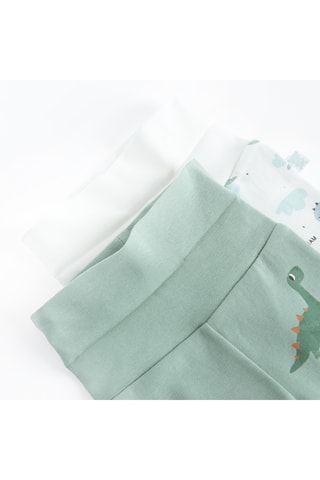 2 leggings - Vert et blanc