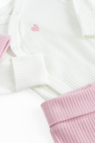 Ensemble 3 pièces - Blanc et rose