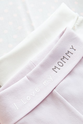 2 leggings - Rose et blanc
