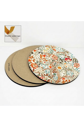 3 tableaux « Fruit ou grenade », « Loden » et « Acanthus » William Morris - 3 x (30 x 30 cm)