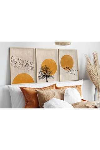 3 tableaux en bois massif Huhu - 30 x 40 cm