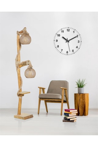 Lampadaire Yildo - Noir et doré - 2 x 60 W