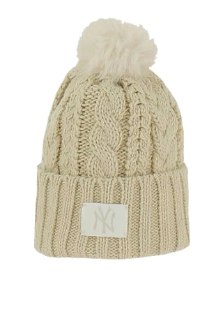 Bonnet à pompon New York Yankees - Beige