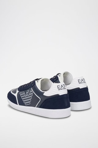 Baskets en cuir - Bleu marine et blanc