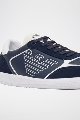 Baskets en cuir - Bleu marine et blanc