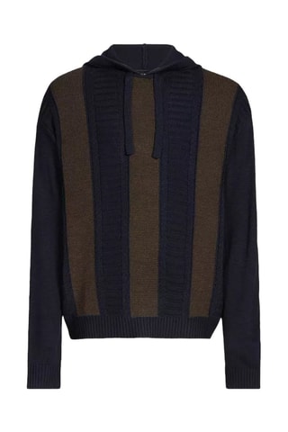 Pull en laine vierge - Marron et bleu marine