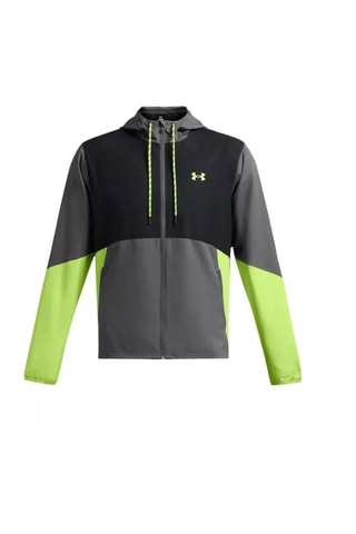 Veste à capuche - Noir, vert et gris 