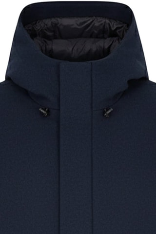 Veste en laine à capuche - Bleu marine