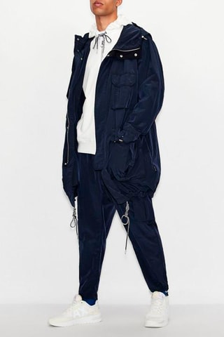 Trench à capuche - Bleu nuit