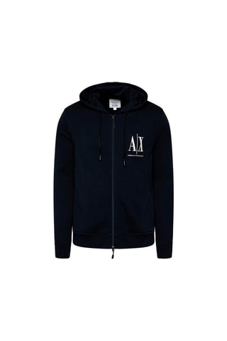 Sweat à capuche - Bleu marine et blanc