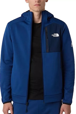 Sweat polaire à capuche - Bleu roi et blanc