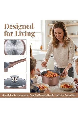Batterie de cuisine revêtement céramique Basel Premium - 14 pièces