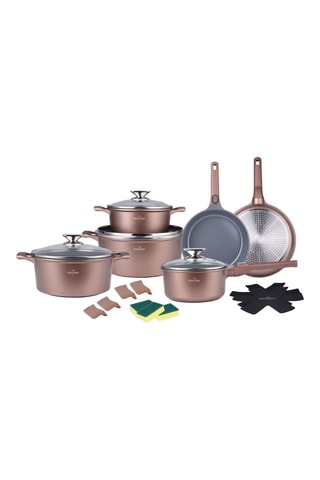 Batterie de cuisine revêtement céramique Lake Geneva - 19 pièces