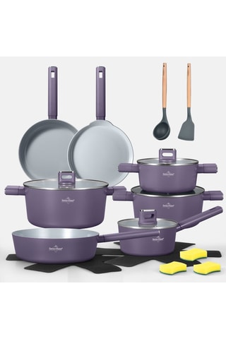 Batterie de cuisine revêtement céramique Speiez Castle - 18 pièces