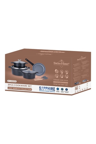 Batterie de cuisine revêtement céramique Lake Geneva - 9 pièces
