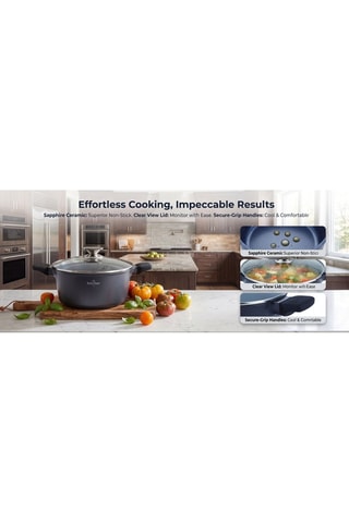 Batterie de cuisine revêtement céramique Basel Premium - 14 pièces