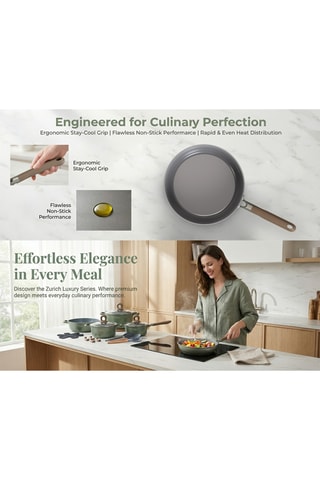 Batterie de cuisine revêtement céramique Zurich Luxury - 18 pièces