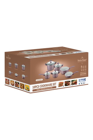 Batterie de cuisine revêtement céramique Basel Premium - 10 pièces