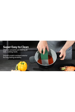 Batterie de cuisine revêtement céramique Zurich Luxury - 20 pièces