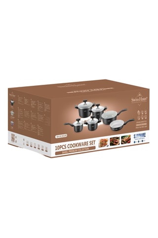 Batterie de cuisine revêtement céramique Basel Premium - 10 pièces