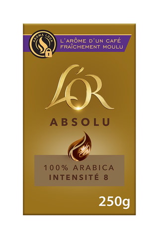 12 x 250 g - Café moulu L'Or Absolu - Intensité 8